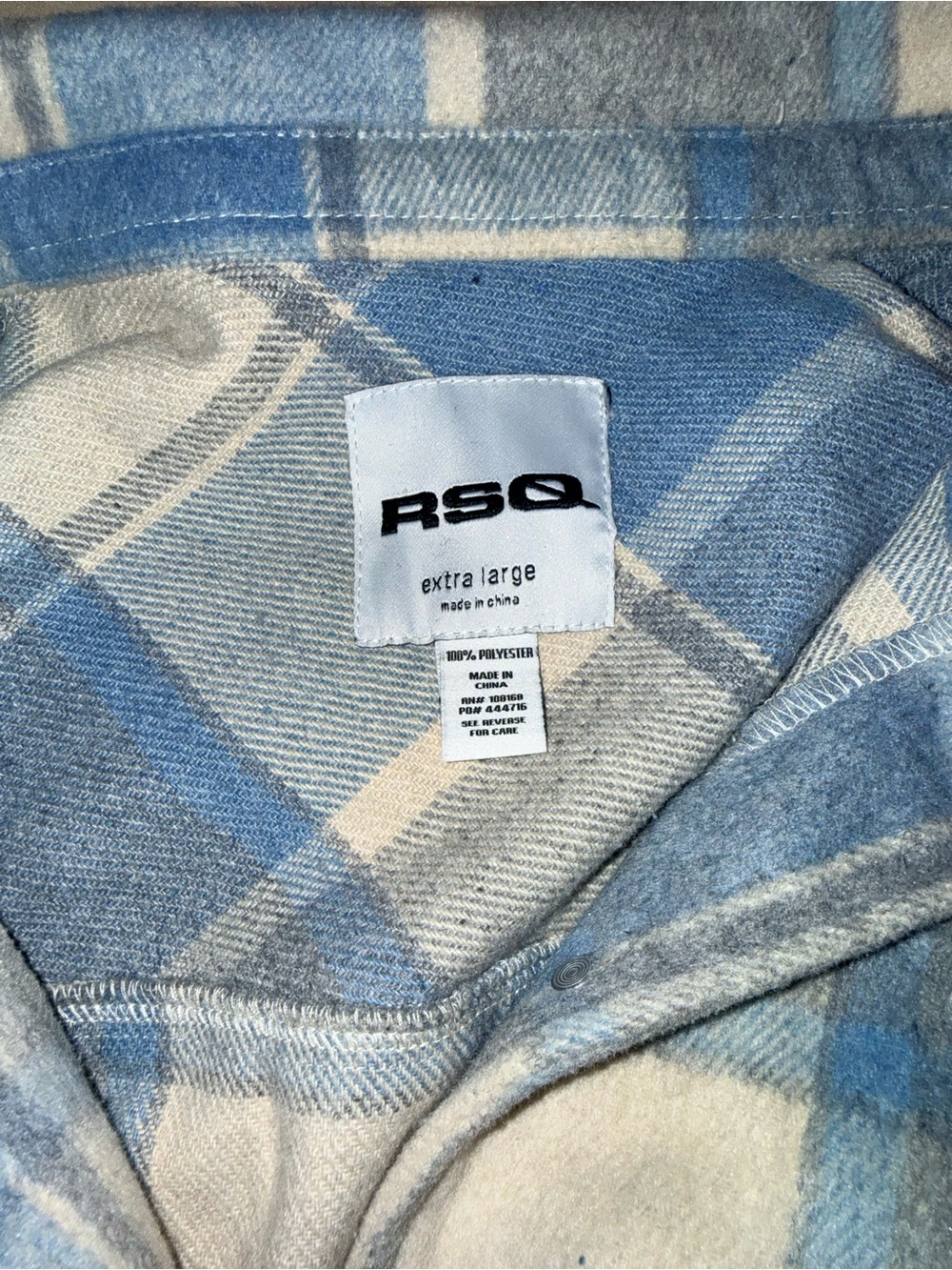 RSQ Blue and Cream Plaid Women's Sweater